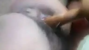 Village legal age teenager beauty dildoing her sexually excited bawdy cleft with a chapati roller