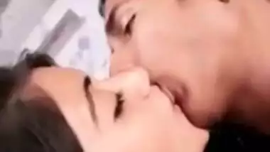 Girl kisses her XXX partner who films a sex movie about the making out