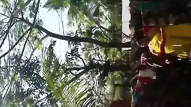Comely Desi teen with nice XXX tits washes body in front of camera