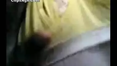 Indian lady getting her boobs squeezed and exposed by her lover guy MMS