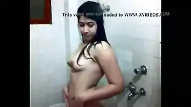 Delhi College girl records her naked body in the bathroom