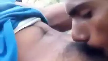 Pervert gets an outdoor blowjob from his friend