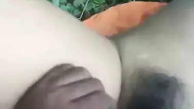Busty Bhabhi pussy show in the outdoor for her lover