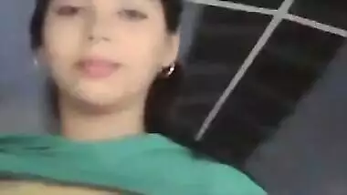 Lovely Indian gal motivates BF to have sex by flashing her XXX tits