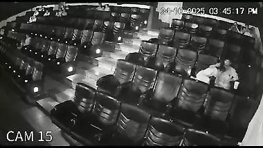 Blowjob in cinema theatre by horny girlfriend