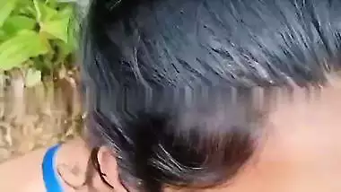 Cute girl outdoor blowjob and sex with boyfriend